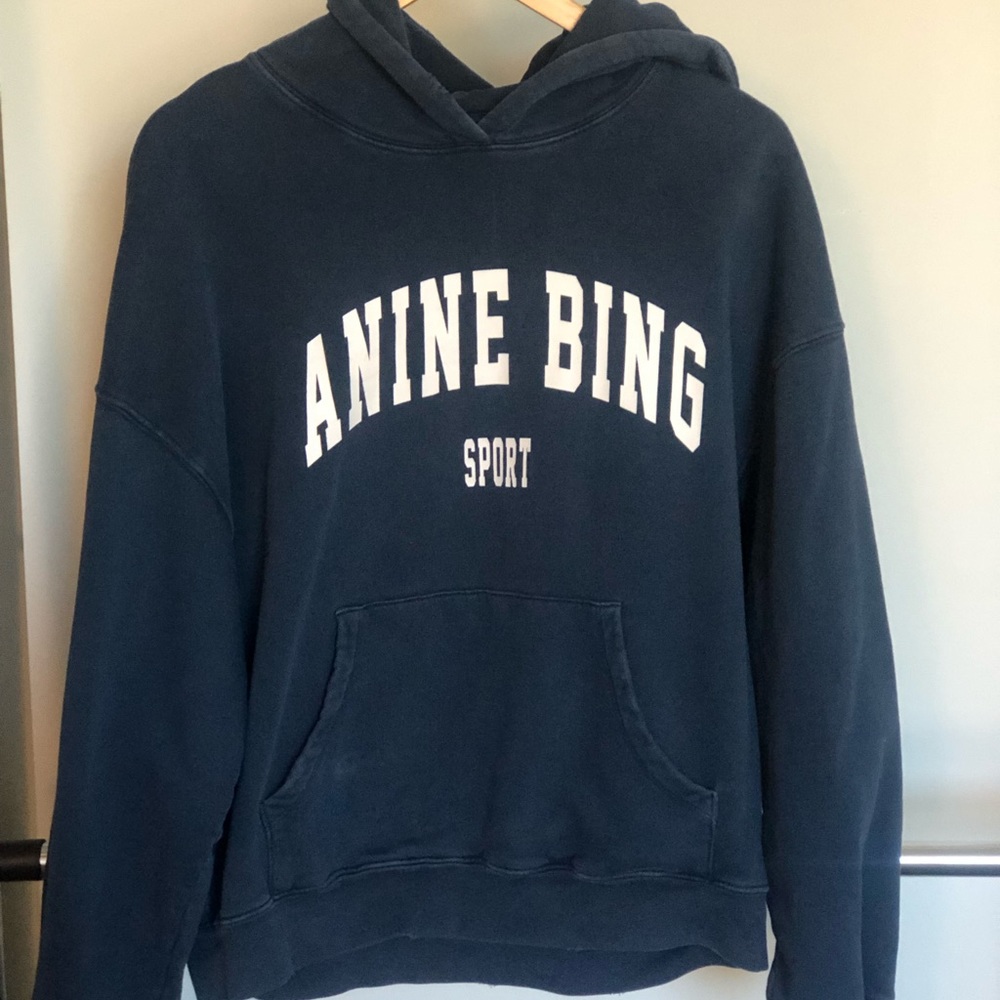 Anine Bing Harvey Sweatshirt. Navy, size small.